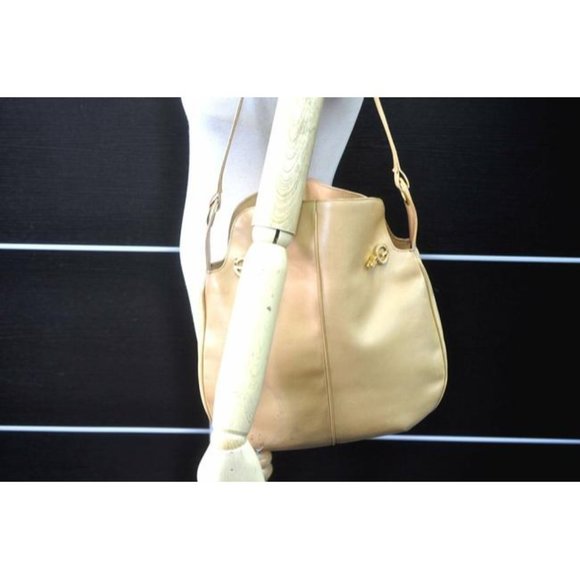 Gucci Yellow Leather Horse-bit Bucket Bag Belted W Gold GG Top - Picture 5 of 12
